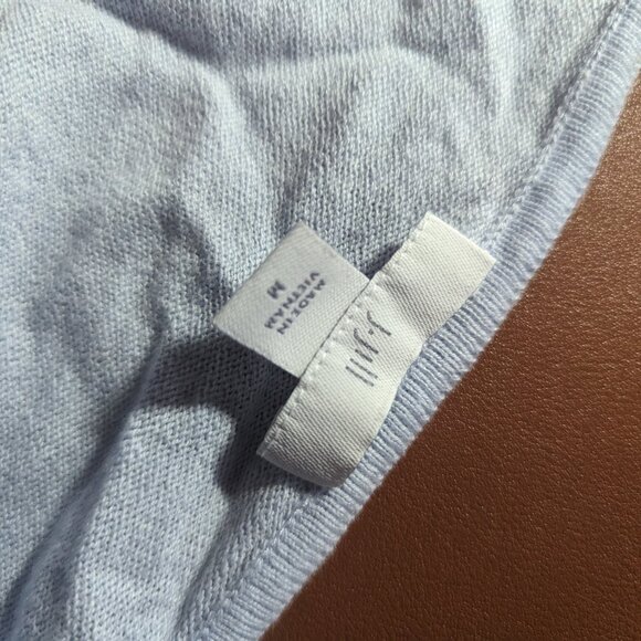 J Jill Women Sweater Light Blue Med Corgi Dog V Neck Long Sleeve Medium Puppy - Picture 2 of 7